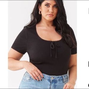 Robbed Scoop Neck Top